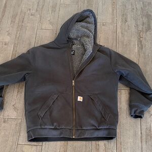 Carhartt Men's Black Sherpa-Lined Hoodie